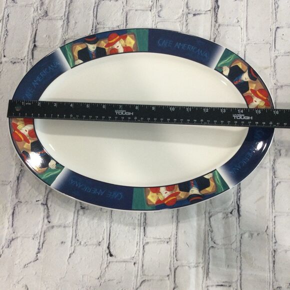 Sango Serving Platter Cafe Americana Oval 16” approx. #4911 - Picture 8 of 9
